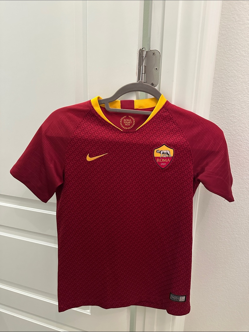 Nike Kids AS Roma Home Jersey in Maroon with Gold Trim